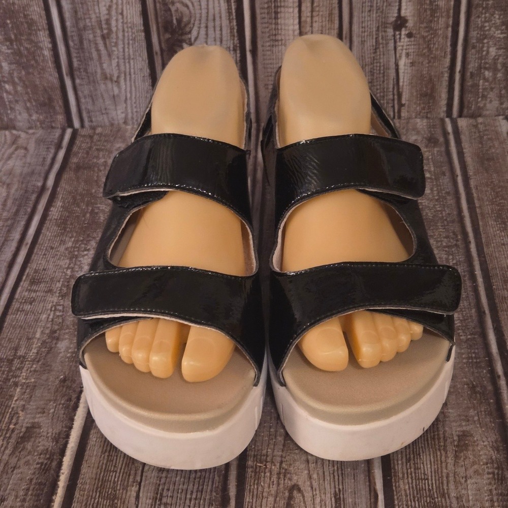 Sz 37 / 6.5-7 Ilse Jacobsen Hornbaek Black Patent Platform Sandals‎ VGUC! - Picture 2 of 7